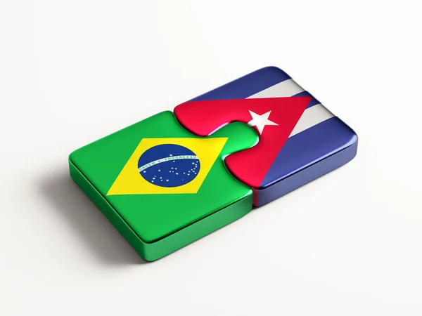 Brazil Cuba  Puzzle Concept — Stock Photo, Image