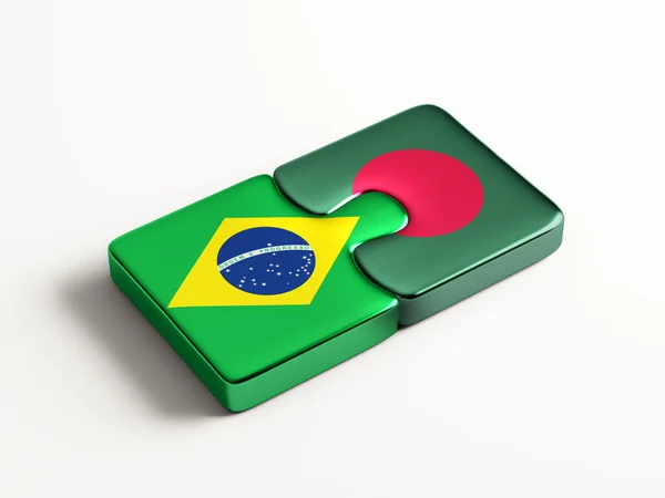 Bangladesh Brasil Puzzle Concepto — Foto de Stock