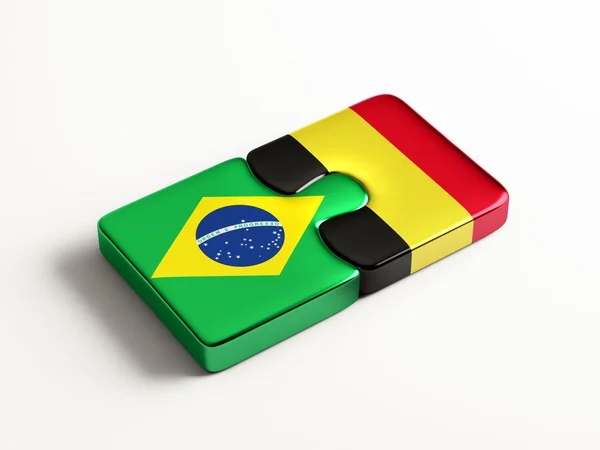 Bélgica Brasil Puzzle Concepto — Foto de Stock