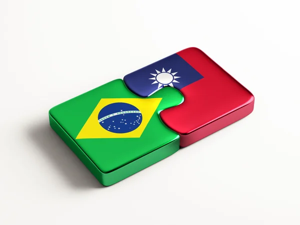 台湾ブラジル パズル コンセプト — ストック写真