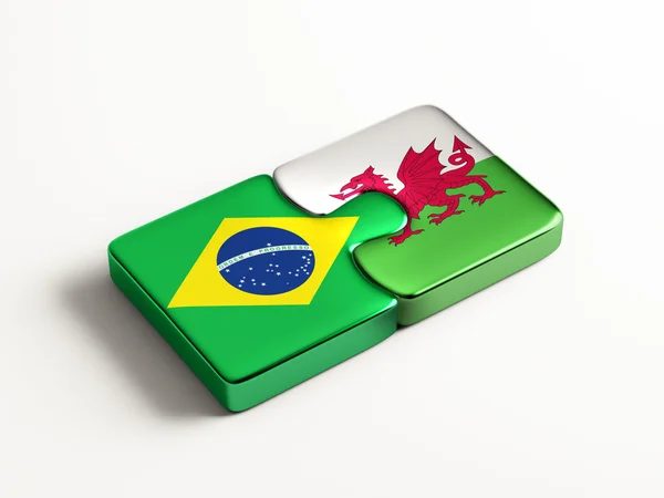 ウェールズ ブラジル パズル コンセプト — ストック写真