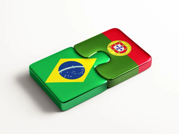 Portugal Brasil Puzzle Concepto — Foto de Stock