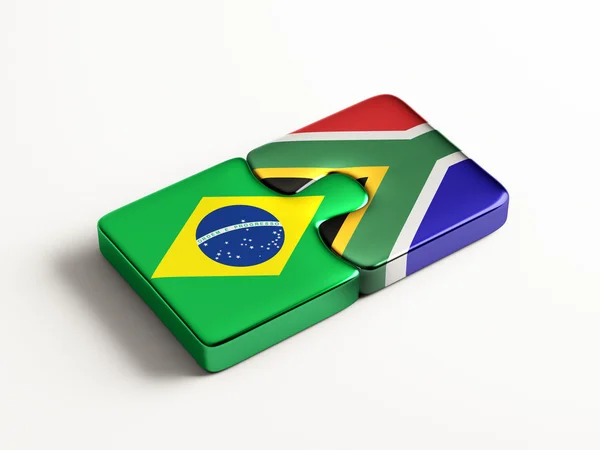 Zuid-Afrika Brazilië puzzel Concept — Stockfoto