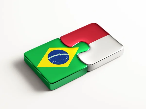 Indonesië Brazilië puzzel Concept — Stockfoto