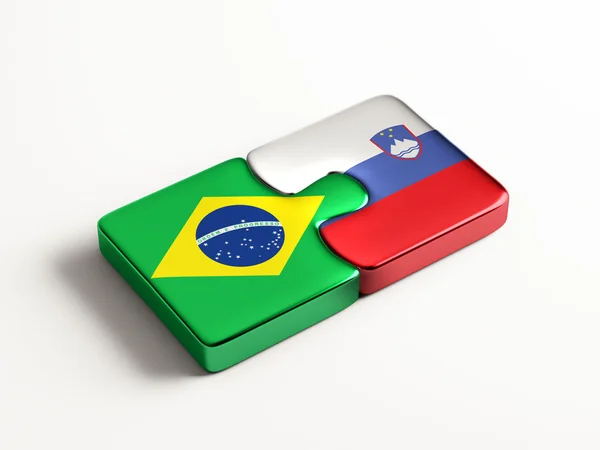 Eslovenia Brasil Puzzle Concepto — Foto de Stock