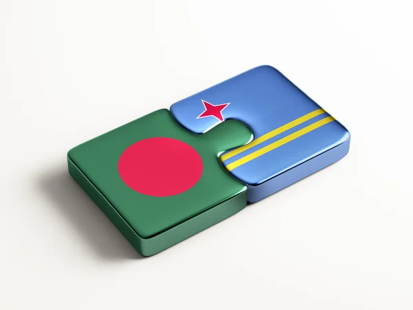 Bangladesh Aruba Puzzle Concept — Stock Photo, Image