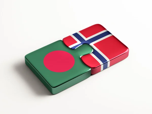 Noruega Bangladesh Puzzle Concepto — Foto de Stock