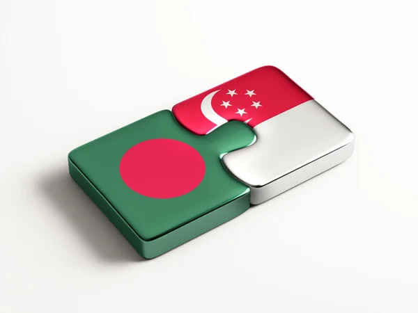 Singapore Bangladesh puzzel Concept — Stockfoto