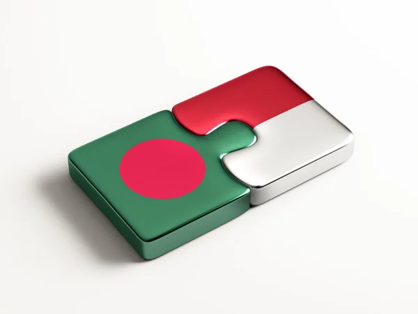 Indonesia Bangladesh  Puzzle Concept — Stock Photo, Image