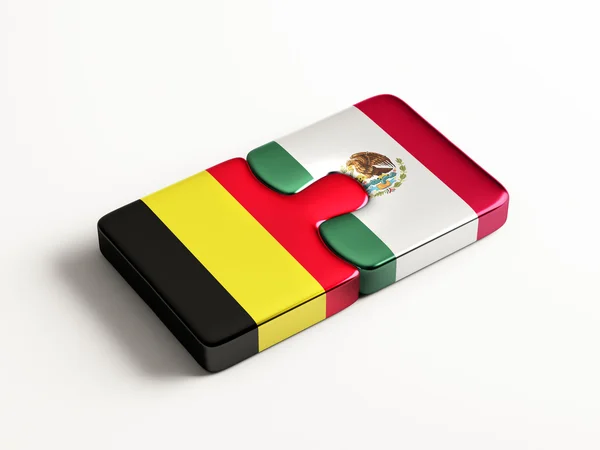 Belgium Mexico Puzzle Concept — Stock Photo, Image