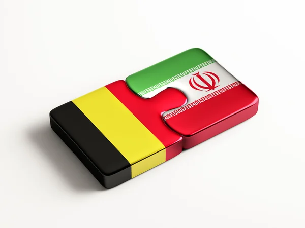 Bélgica Iran Puzzle Concept — Fotografia de Stock