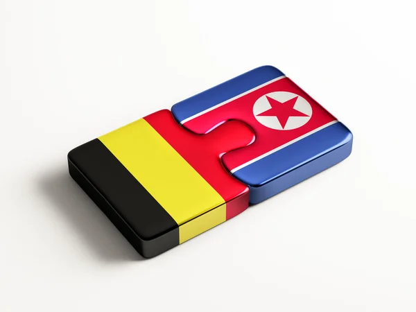 Bélgica Corea del Norte Puzzle Concepto — Foto de Stock