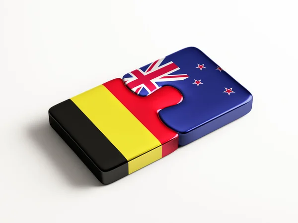 Belgium New Zealand  Puzzle Concept — Stock Photo, Image