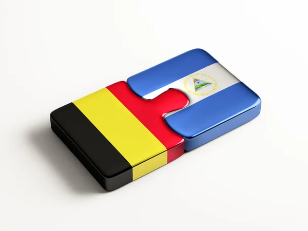 Bélgica Nicarágua Puzzle Concept — Fotografia de Stock