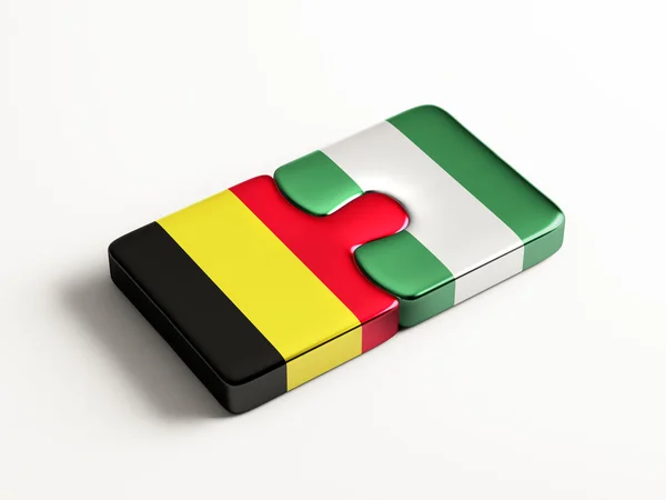 Bélgica Nigéria Puzzle Concept — Fotografia de Stock