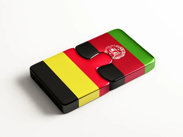 Afeganistão Bélgica Puzzle Concept — Fotografia de Stock
