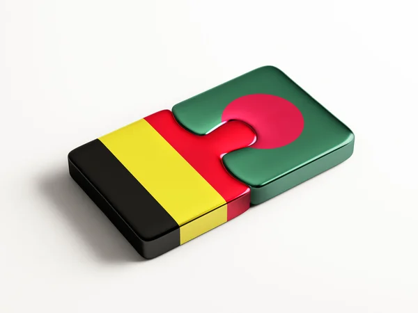 比利时孟加拉国拼图概念 — 图库照片