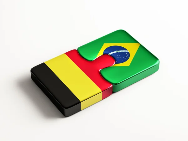 Bélgica Brasil Puzzle Concepto — Foto de Stock