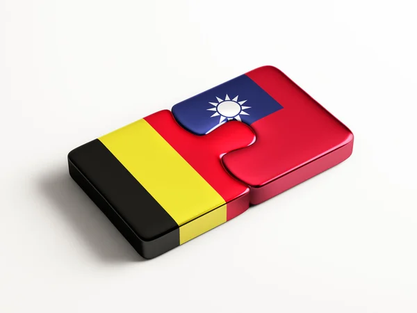 Taiwan Bélgica Puzzle Concepto —  Fotos de Stock