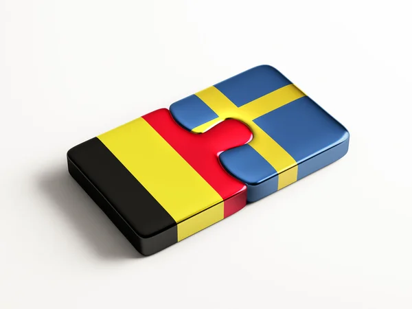 Sweden Belgium  Puzzle Concept — Stock Photo, Image