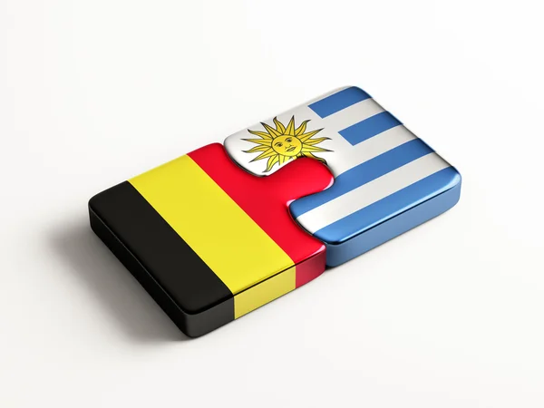 Uruguay Belgium  Puzzle Concept — Stock Photo, Image