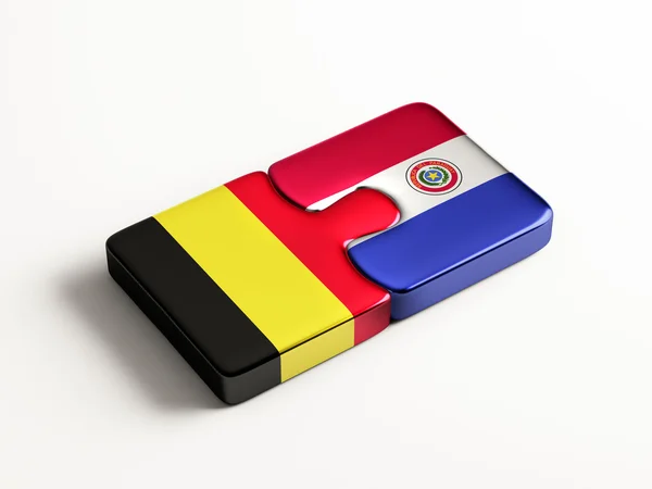 Paraguai Bélgica Puzzle Concept — Fotografia de Stock