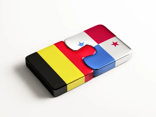 Conceito de Puzzle Panamá Bélgica — Fotografia de Stock