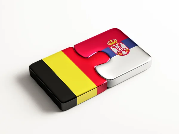 Sérvia Bélgica Puzzle Concept — Fotografia de Stock