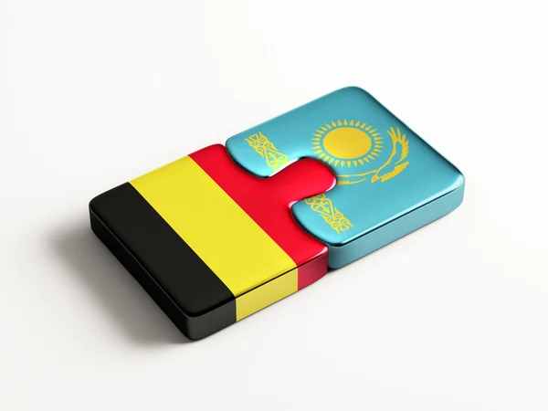Kazakstan Belgia Puzzle Concept — kuvapankkivalokuva