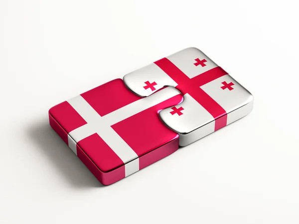Denemarken Georgië puzzel Concept — Stockfoto