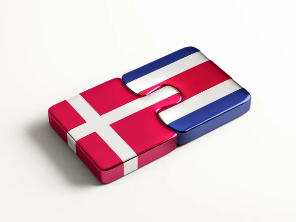 Denmark Costa Rica Puzzle Concept — Stock Photo, Image