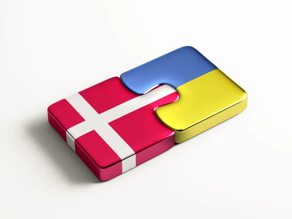 Ucrania Dinamarca Puzzle Concepto — Foto de Stock