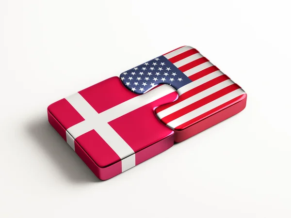 Verenigde Staten Denemarken puzzel Concept — Stockfoto