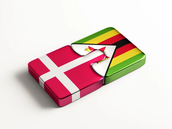 Zimbabwe Denmark  Puzzle Concept — Stock Photo, Image