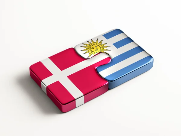 Uruguay Danimarka bulmaca kavramı — Stok fotoğraf