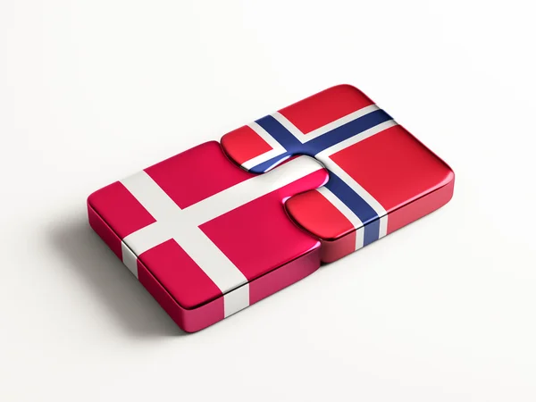 Norvegia Danemarca Puzzle Concept — Fotografie, imagine de stoc