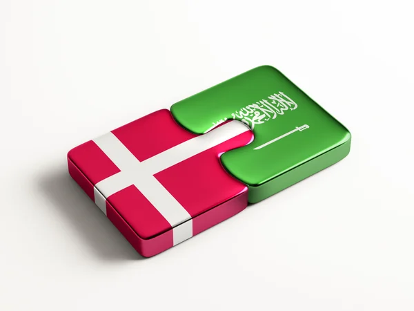 Arabia Saudita Dinamarca Puzzle Concept —  Fotos de Stock