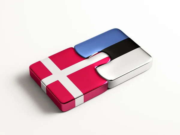 Estonia Dinamarca Puzzle Concept — Foto de Stock