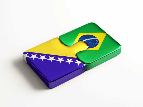 Bosnia and Herzegovina Brazil  Puzzle Concept — Stock Photo, Image