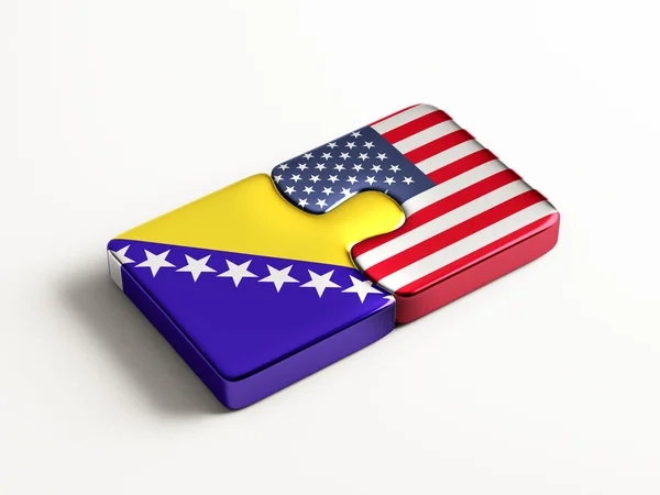 Estados Unidos Bosnia y Herzegovina Puzzle Concept — Foto de Stock