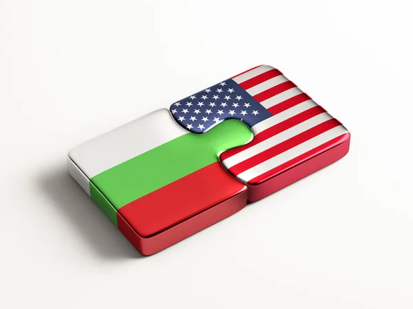 Estados Unidos Bulgária Puzzle Concept — Fotografia de Stock