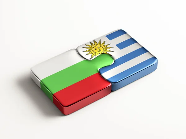 Uruguay Bulgarie Puzzle Concept — Photo