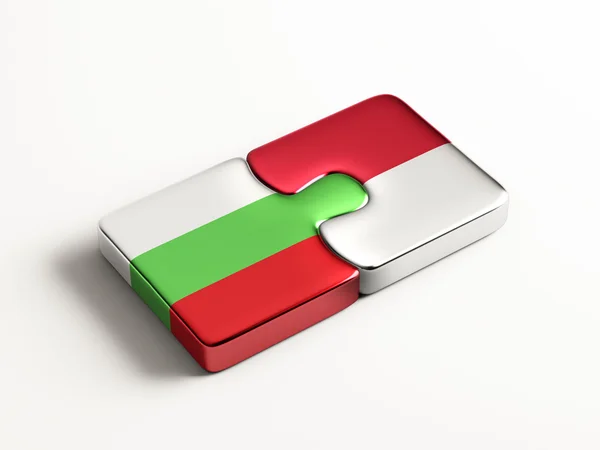 Indonesia Bulgaria Puzzle Concepto —  Fotos de Stock