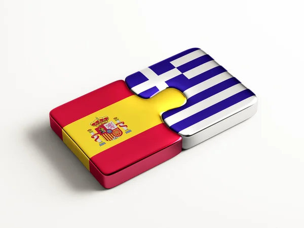 Spain Greece  Puzzle Concept — Stock Photo, Image