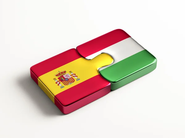 Spain Hungary  Puzzle Concept — Stock Photo, Image