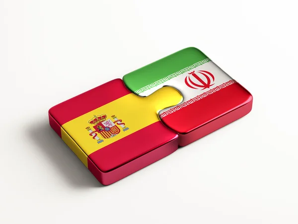 Spanien iran puzzle konzept — Stockfoto