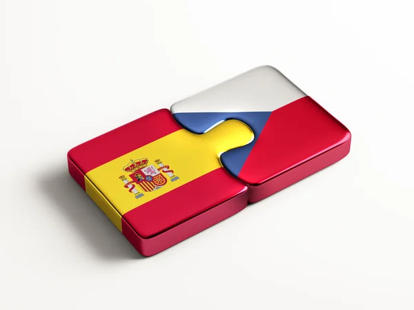 西班牙捷克共和国拼图概念 — 图库照片