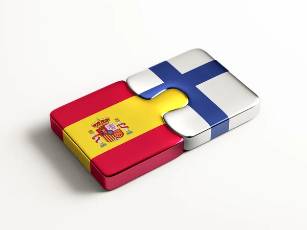 Spanien Finland pussel koncept — Stockfoto