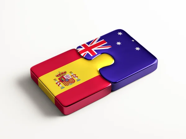 Spanien Australien pussel koncept — Stockfoto