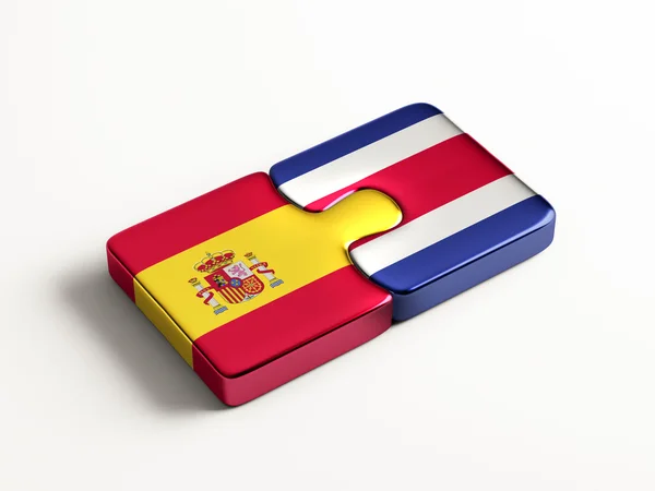 Spain Costa Rica Puzzle Concept — Stock Photo, Image